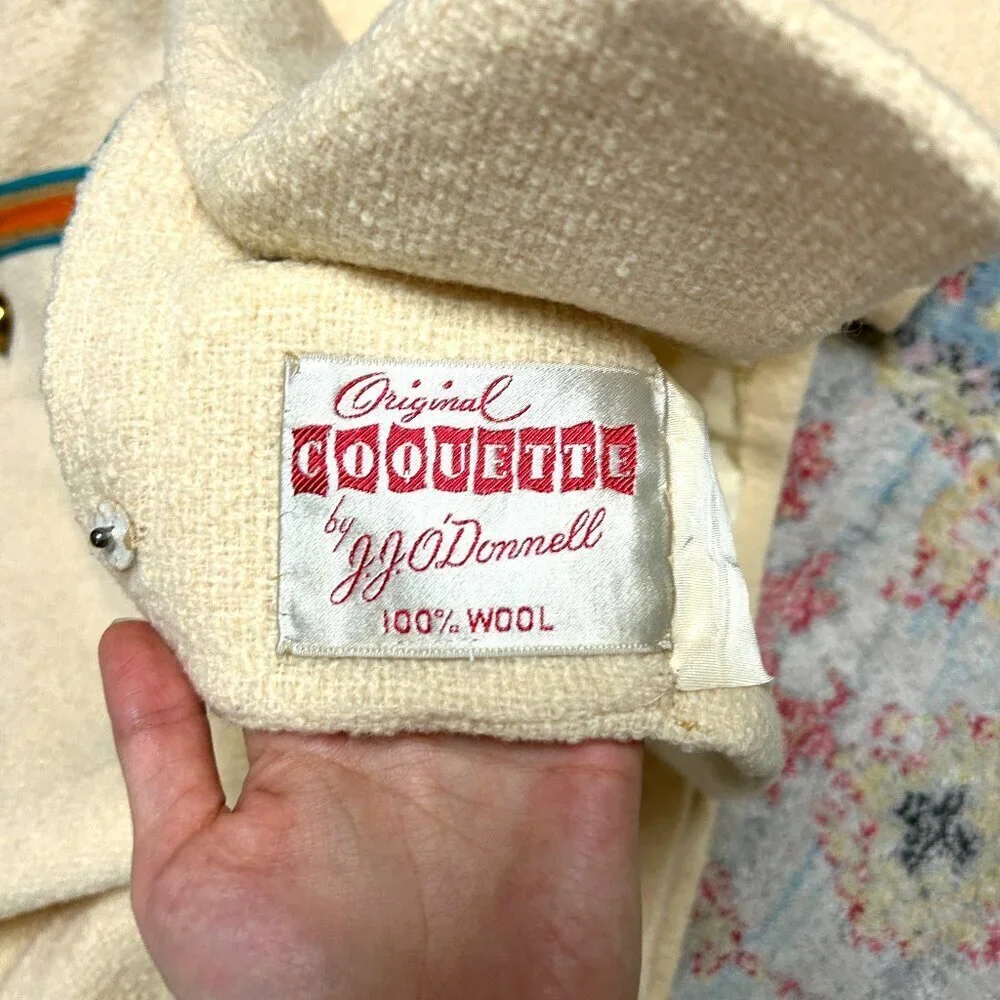 Vintage Wool Collarless Coat by J.J. O'Donnell
